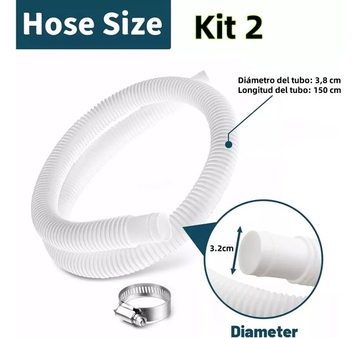 Kit 2 Manguera Filtro Piscina Para Intex Bestway Universal