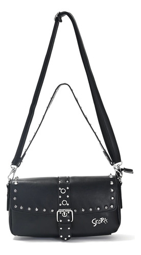 Carteras Bandoleras Mujer Skora Ecocuero Tachas Doble Correa