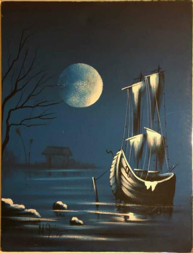 Marina Nocturna, N Quiz, Oleo Sobre Lienzo, 80x60 Cm.