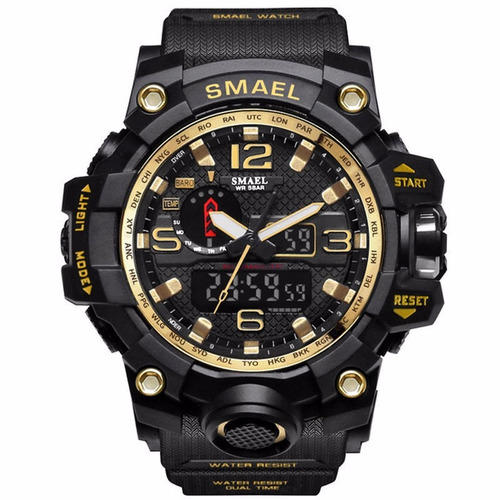 Rel?gio Digital Smael ? Prova D'?gua 1545 Montre Homme Cinza