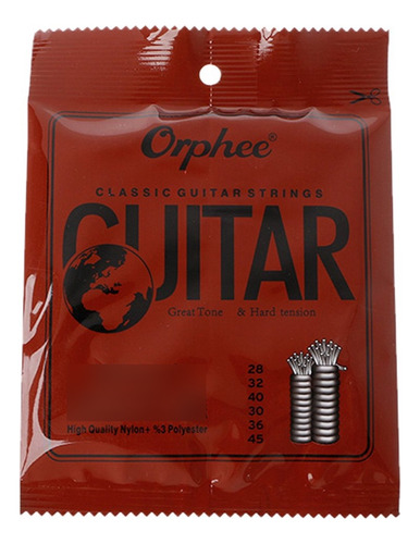 Cuerda Guitarra Clasica 028-045  Nucleo Nailon Chapado Acero