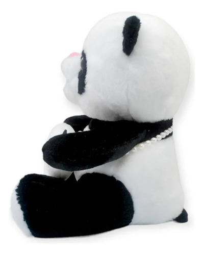 Panda De Peluche Bolso Pandita Suave Juguete Animales 23cm Color Negro