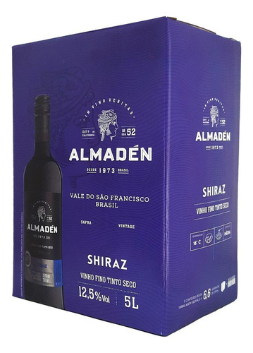 Vinho Almadén Shiraz Tinto Bag In Box 5 Litros