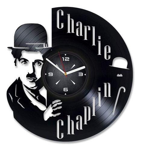 Charlie Chaplin - Reloj De Pared De Vinilo Decoración Pa