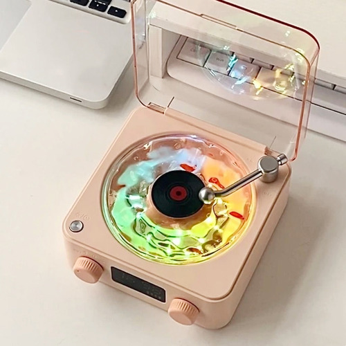 Tocadiscos Recargable Con Diseño De Altavoz Inalámbrico Retr