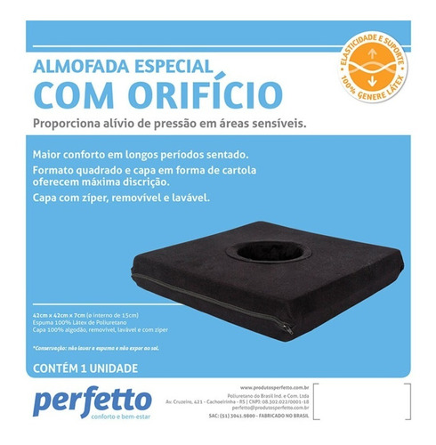 Almofada Especial Quadrada Com Orifício