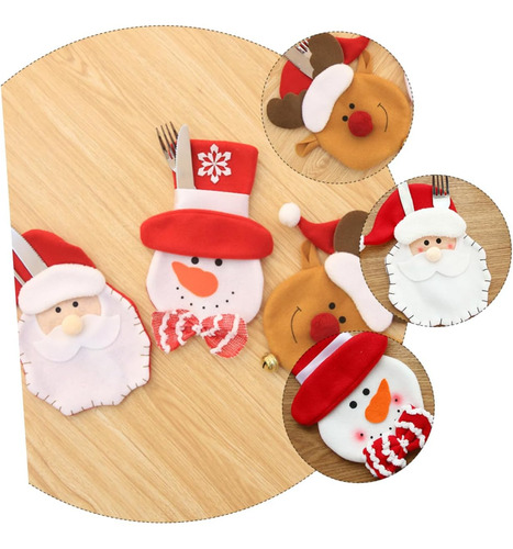 Juego De Cubiertos De Alce De Muñeco De Nieve De Navidad, 6