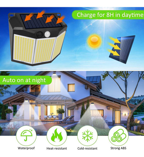 Lámpara Solar Con Sensor De Movimiento Exterior, Luz Solar G