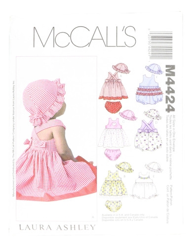 Mccall 's Patterns M4424 Babysplash Vestido Pelele Braguita