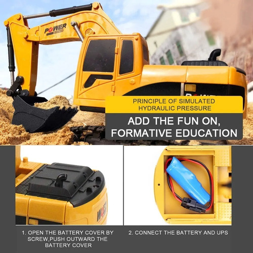 Rc Excavadora Camión De Juguete Control Remoto Tractor