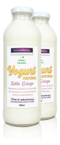 Yogurt Griego 1 Litro Natural Artesanal Probiótico Sin Azcr