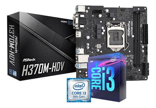 Combo Board Asrock H370m-hdv + I3 9100 Socket 1151 9na Gen