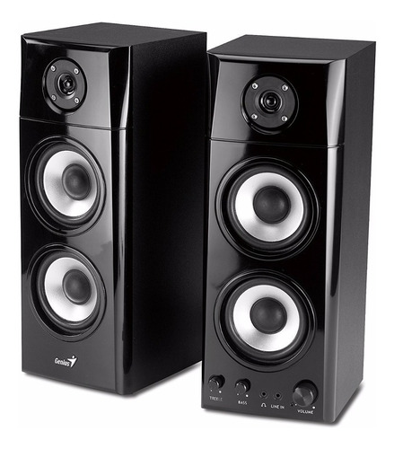 Parlantes Genius Sp Hf1800a 50w Rms 220v 3 Vías En Madera