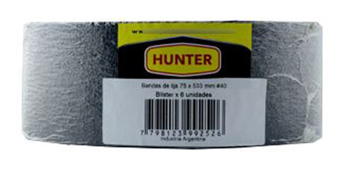 Lija En Banda 75x533mm Grano 40 X 6 Unid. Hunter