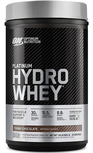 Whey Platinum Hydro whey - sabor Turbo Chocolate 820g Optimum Nutrition