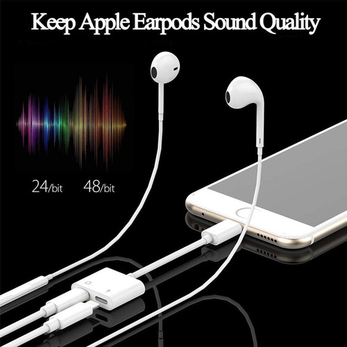 Imagen 2 de 10 de Splitter - Compatible iPhone Dual Llamadas Carga