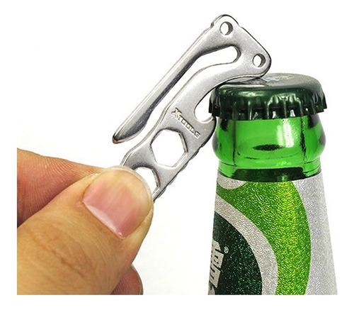 P Abridor De Botellas Con Llavero De Acero Inoxidable