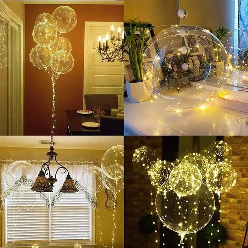 Imagen 3 de 6 de Globo Silicona Grande C/luz Calida + Soporte - A Pila