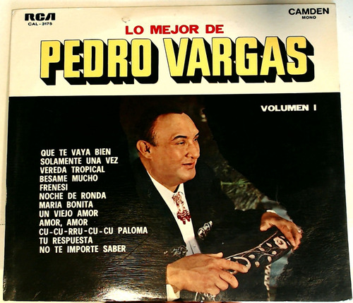 Lo Mejor De: Pedro Vargas Vinilo Excellent