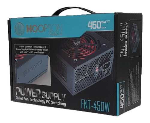 Fonte De Alimentação Gamer Para Pc Hoopson Atx 450w Bivolt