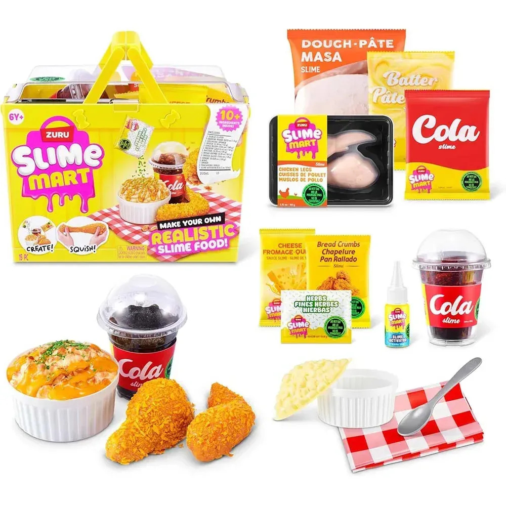 Kit Slime Mart Zuru Comida Realista Crea Comidas De Slime Pollo Frito Mac And Cheese Gaseosa Manualidades Sensorial Original Para Niños