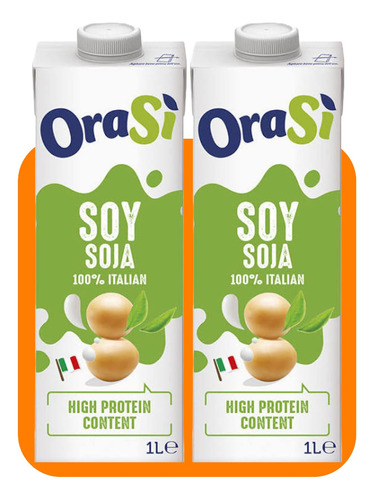 Leche Sin Lactosa 2 Litros Vegetal De Soya Orasí, Proteína