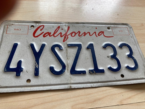 Placa De Auto, Antigua/vintage Matricula Caifornia