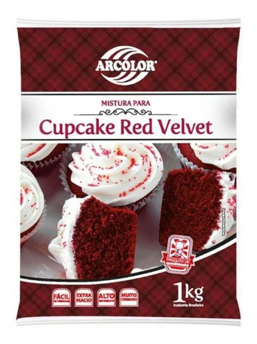  Mistura Para Cupcake Red Velvet 1kg  Arcolor