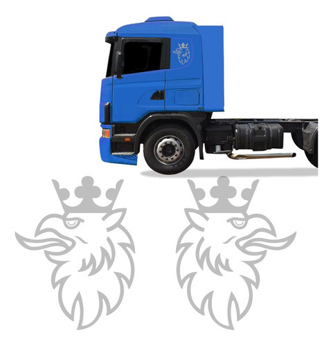 Adesivo Brasão Scania 113 114 124 2006 Emblema Lateral Prata