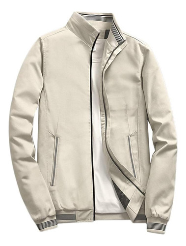 Chaqueta Bomber De Primavera Con Cremallera Para Hombre