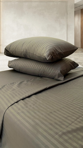 Juego De Sábanas Matrimonial 3000 Hilos Egipcian Premium Gris Oxford Liso