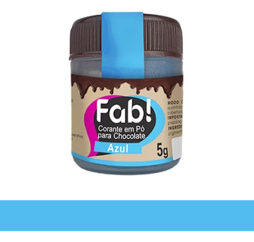 Corante Em Pó Para Chocolate - Azul Fab