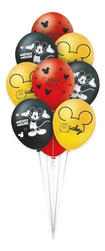 25 Balão Bexigas N9 Decoração Festa Mickey Mouse Disney