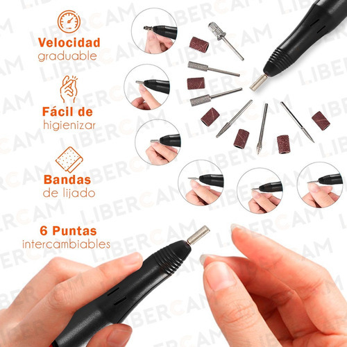 Imagen 3 de 6 de Torno Unas Manicuria Profesional Uñas Esculpidas Manos Pies