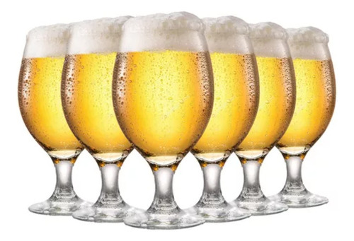Jogo De 6 Taças De Vidro Para Cerveja Pub Style Pilsen 410ml Cor Transparente