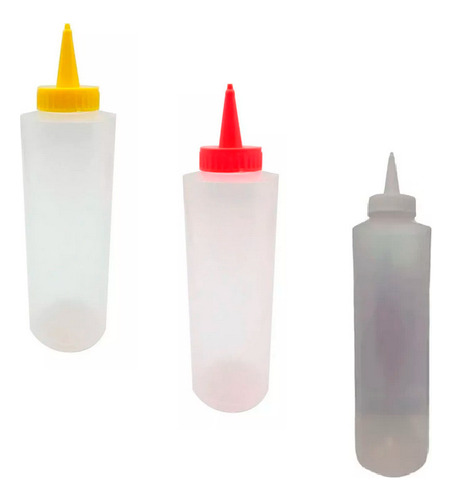 Set X 6 Pomos Medianos Plasticos Para Aderezos O Liquidos 