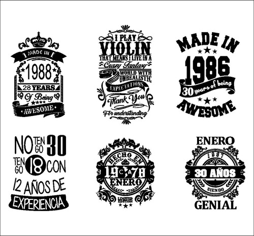 Kit Leyendas Vector Diseños Para Poleras Y Plotter De Corte
