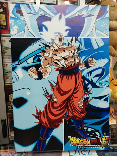 Cuadro Dragon Ball Goku Ultra Instinto En Tela Pvc 60x40