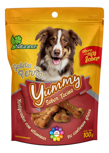 Yummy Galletas Para Perro Snacks Sabor Tocino 100 Grs