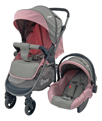 Carreola Para Bebé D Bebe Max Travel System Max Color Rosa Chasis Gris