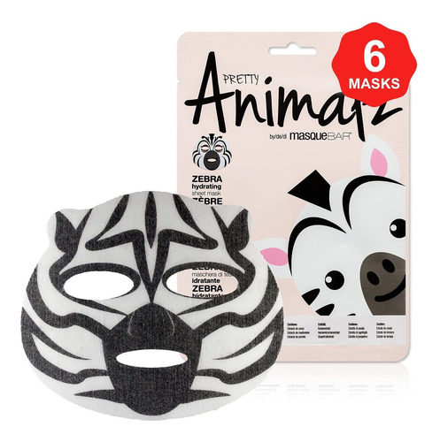 Masque Bar Pretty Animalz - Mscara Facial De Cebra, Hidratan