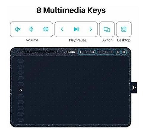 Tablet Gráfica Huion Hs611 13.19'' X 8.66'' Usb -negro