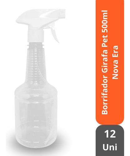 Borrifador Spray Manual 500ml Para Álcool Pet Válvula 12 Uni