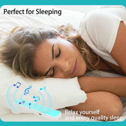 Altavoz De Almohada Estéreo Bluetooth Para Dormir Y Relajars Blanco Y Azul
