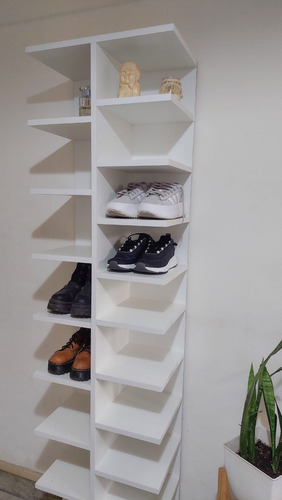 Zapatero Mueble Melamina Estantes Blanco Moderno 18 Pares C