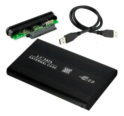 Funda externa Hd Case Sata 2.5 USB 2.0 con cajón para cuaderno y llave