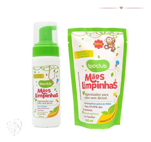 Higienizador Mãos Limpas Bebê Hipoalergenico 200ml Bioclub