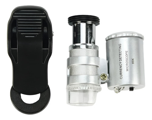 Mini Lupa Microscopio 60x - Luz Uv Y Luz Led