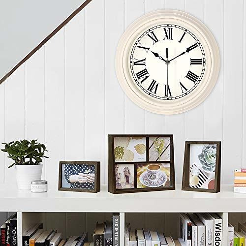 Lafocuse Reloj De Pared Blanco Marfil Tradicional Clásico Nú