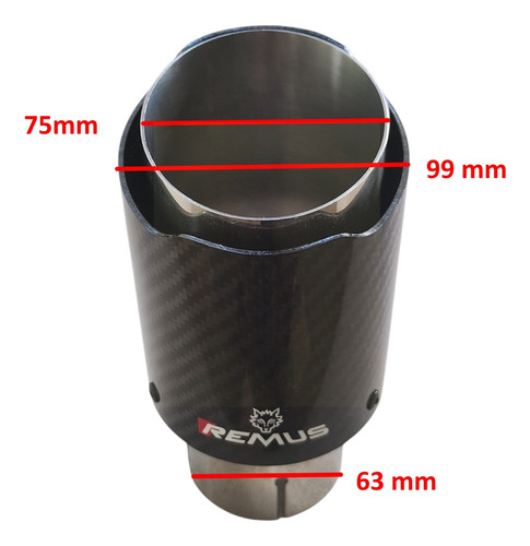 Punta De Escape Trasera T Remus Carbon Black Negro